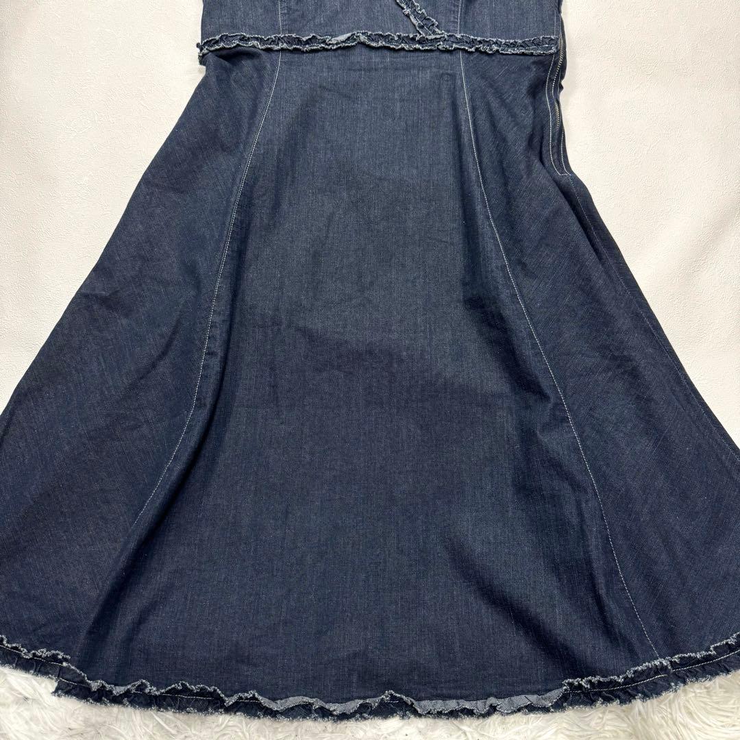 大きいサイズ エムズグレイシー デニム ワンピース ジャンパー スカート 42