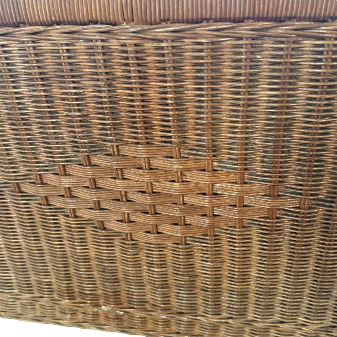 HR816 籐　ビンテージ　ラタン 大型収納 トランク蓋付き収納