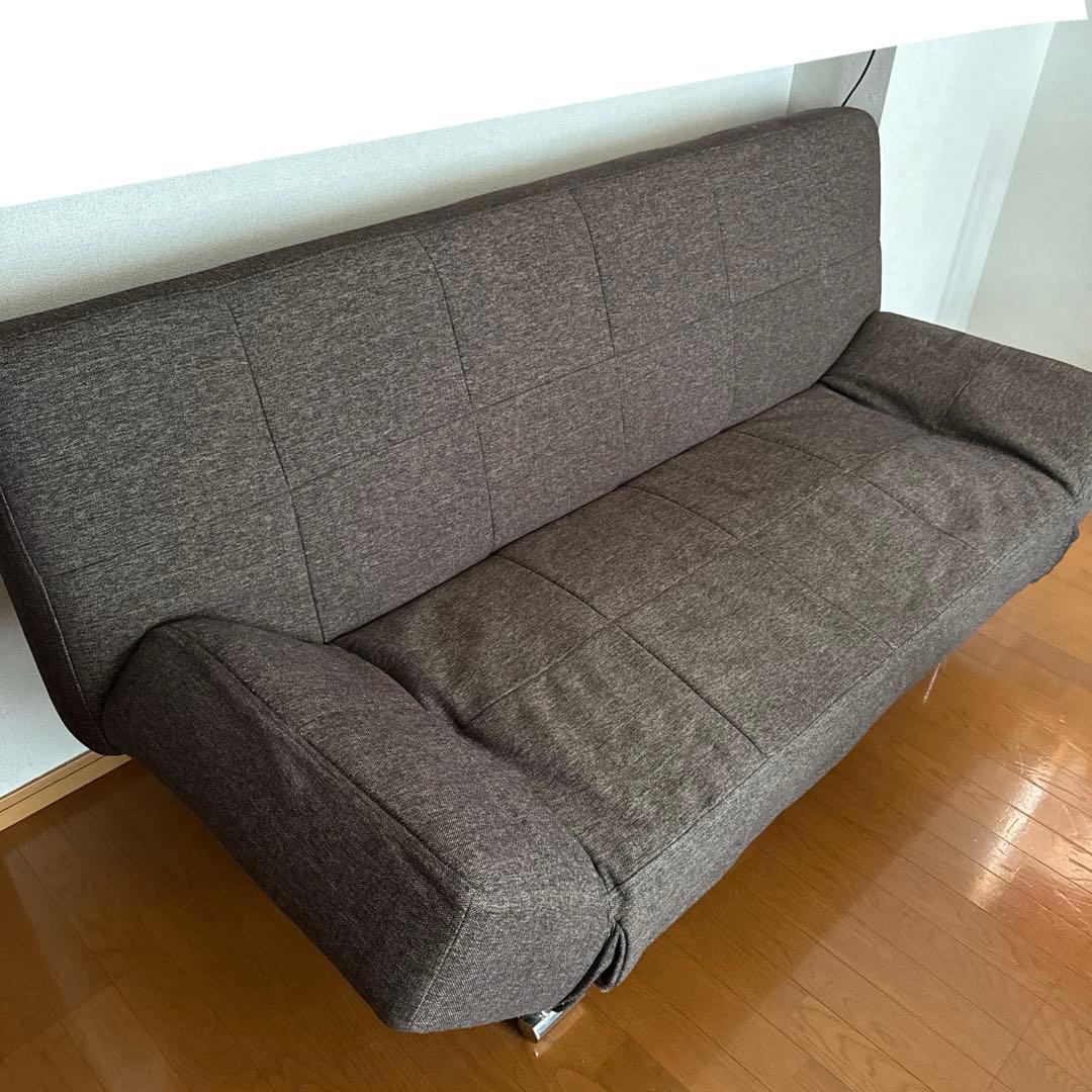 ニトリ　ソファベッド　ブラウン