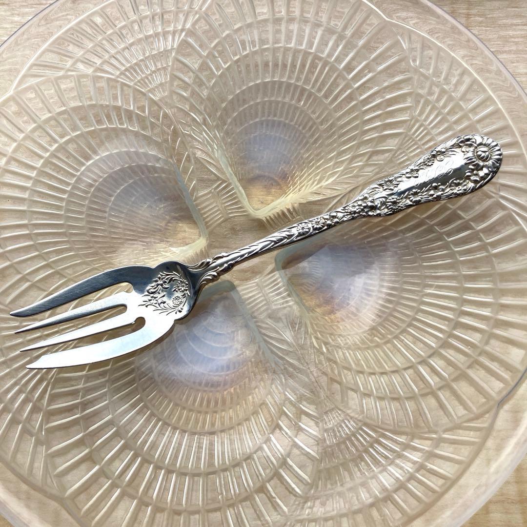 アンティーク　純銀　サラダ　フォーク　Dominick