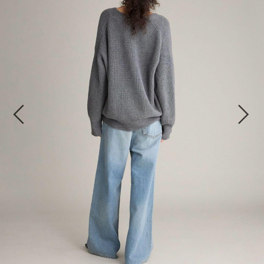 ⭐︎BRILL⭐︎ブリル モダンアゼVネックカーディガン　グレー