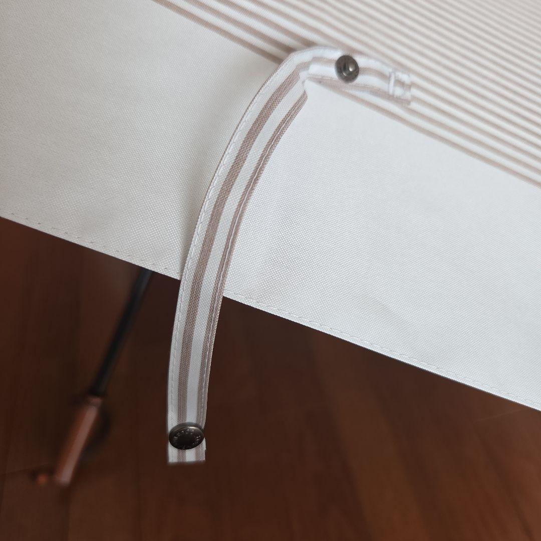 ストライプデザイン(モカ)　2段折り　日傘