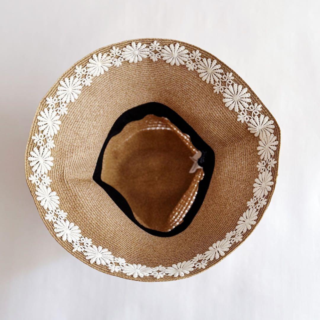 美品 アシーナニューヨーク レース 麦わら帽子 ATHENA NEW YORK