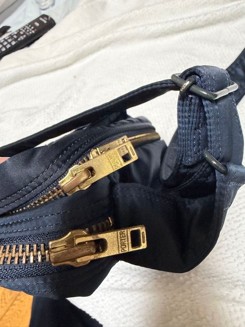 PORTER タンカー ショルダーバッグ アイアンブルー s やや汚れあり