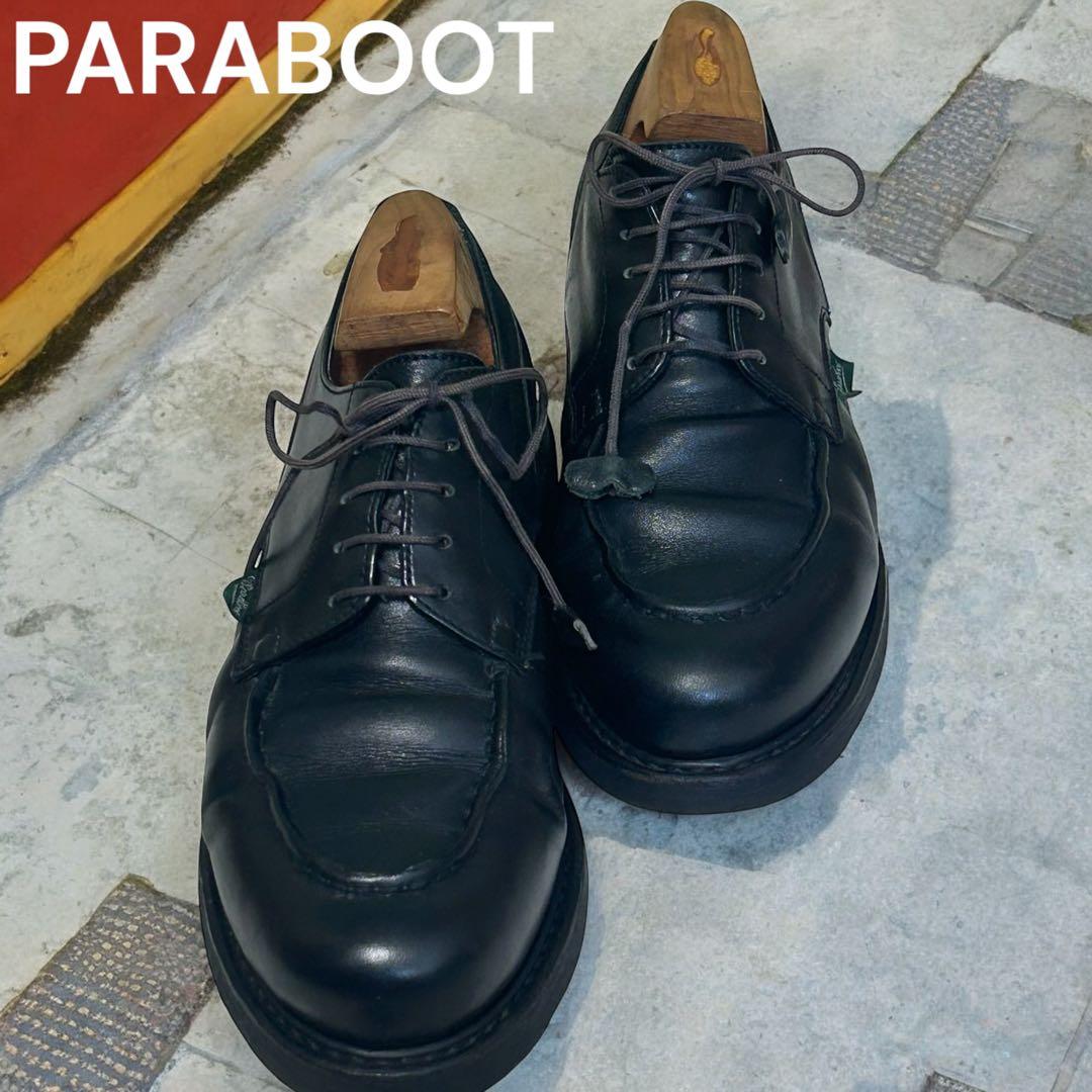 シクラメン パラブーツ シャンボード Uチップシューズ　ブラック 24cm