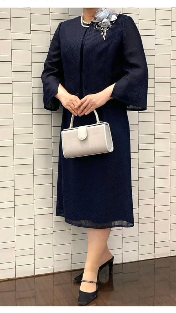 東京ソワール　PETITSOIR コサージュ ブローチブルー　シルバー　美品