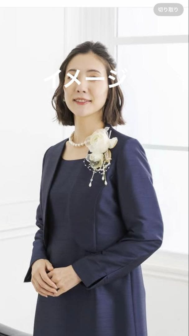 東京ソワール　PETITSOIR コサージュ ブローチブルー　シルバー　美品