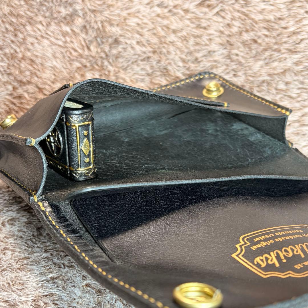 YAMATO ◎柔らかい二つ折りシャグポーチ.牛スムース革◎