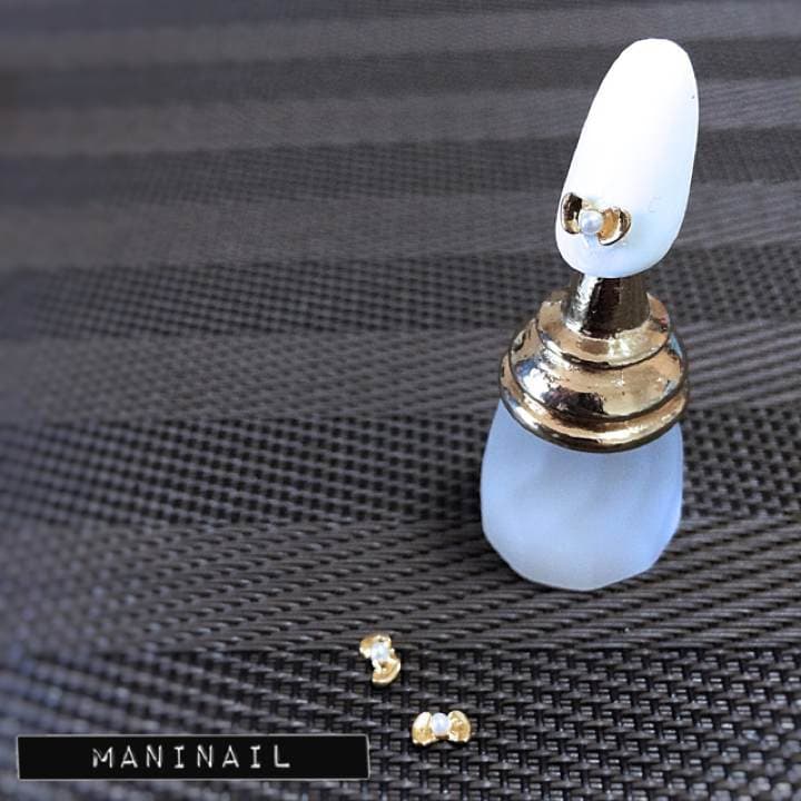 ▶︎ネイルパーツ/パール付きリボン/P-21