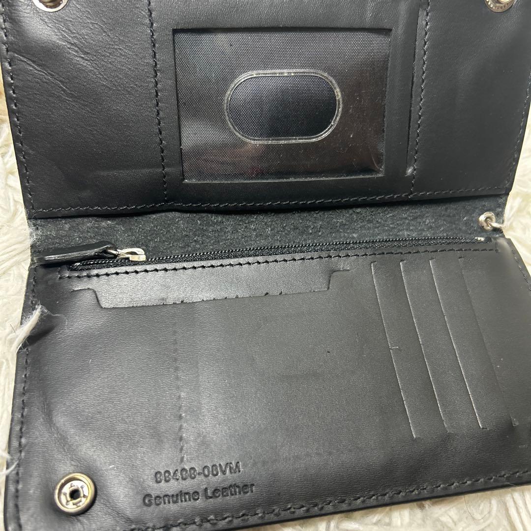 【美品】ハーレーダビットソン　長財布　チェーンウォレット　レザー　ブラック