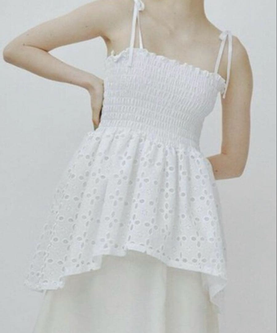 新品タグ付き あさぎーにょ コットンレースボリュームキャミ