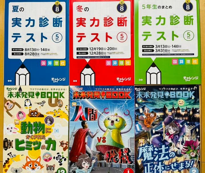 進研ゼミ 小学講座 5年生 4教科1年間分（4月号〜3月号）