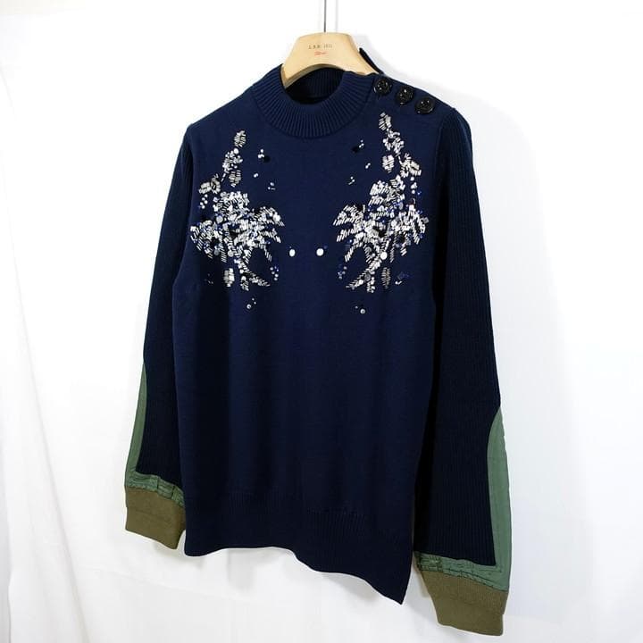 ★1517★サカイ　スパンコール　ドッキングニット　sacai