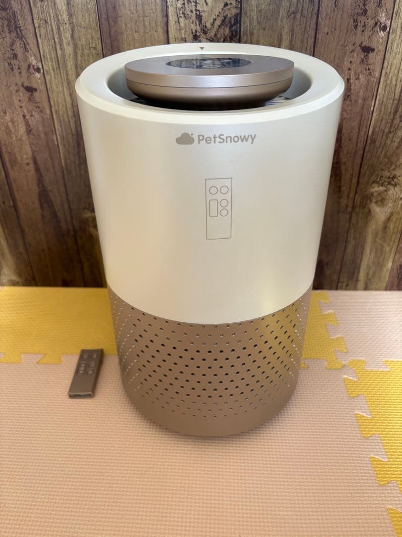 中古 Pety 空気清浄機 円筒形 ホワイト/ゴールド