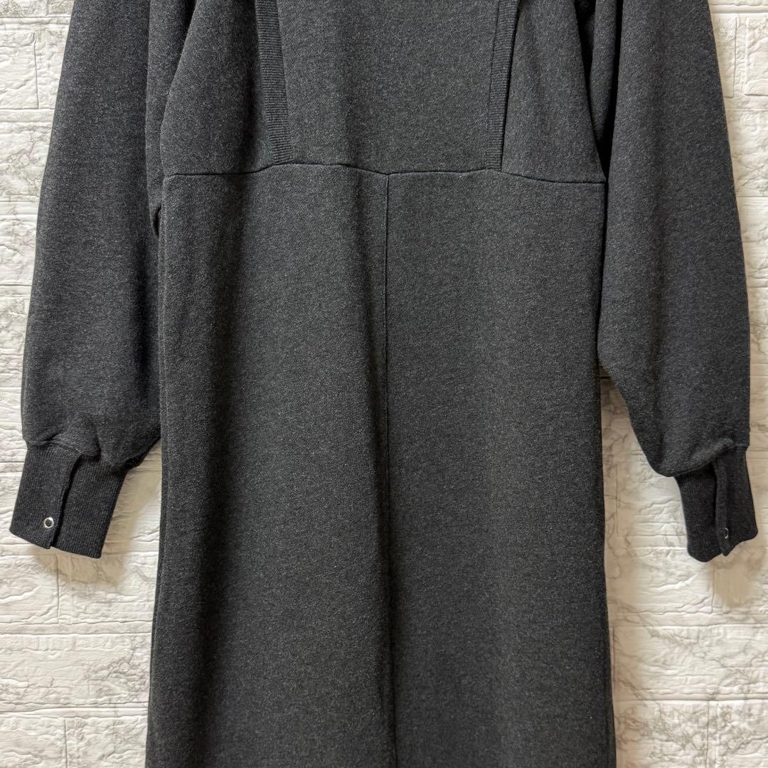 ADAM ET ROPÉ バルーンスリーブスウェットワンピース　チャコール F