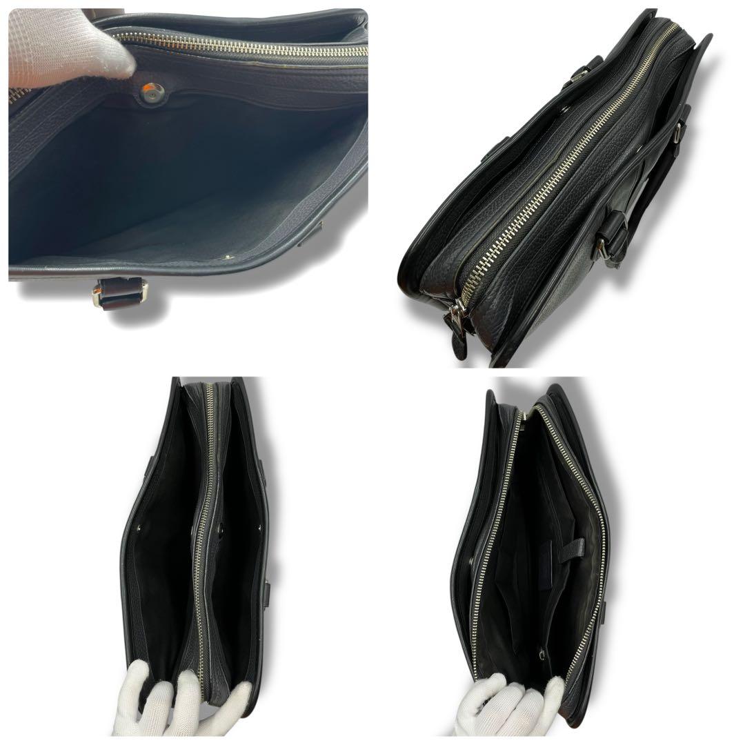 極美品✨COACH ブリーフケース ビジネスバッグ A4 レザー　バイカラー 黒