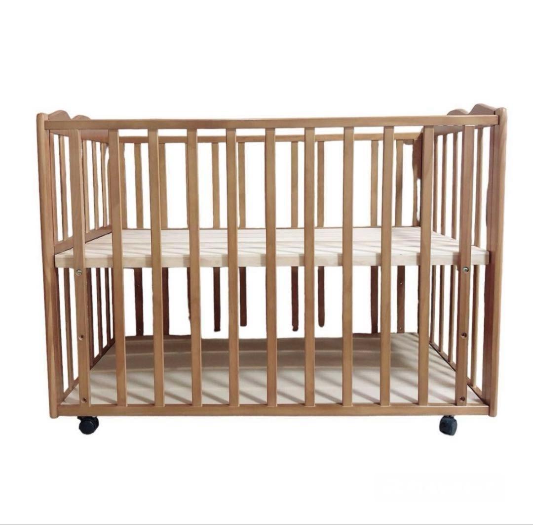 大和屋 yamatoya ラプス Wオープン すのこ ベビーベッド 木製