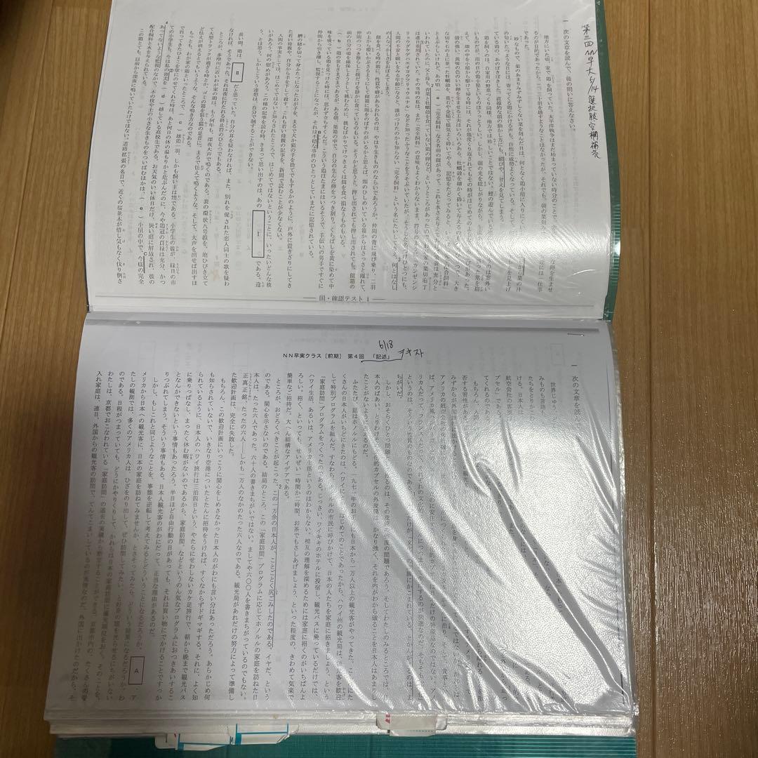 2024年度受験用の早稲田アカデミー NN早実前期 テキスト　おまけ付き