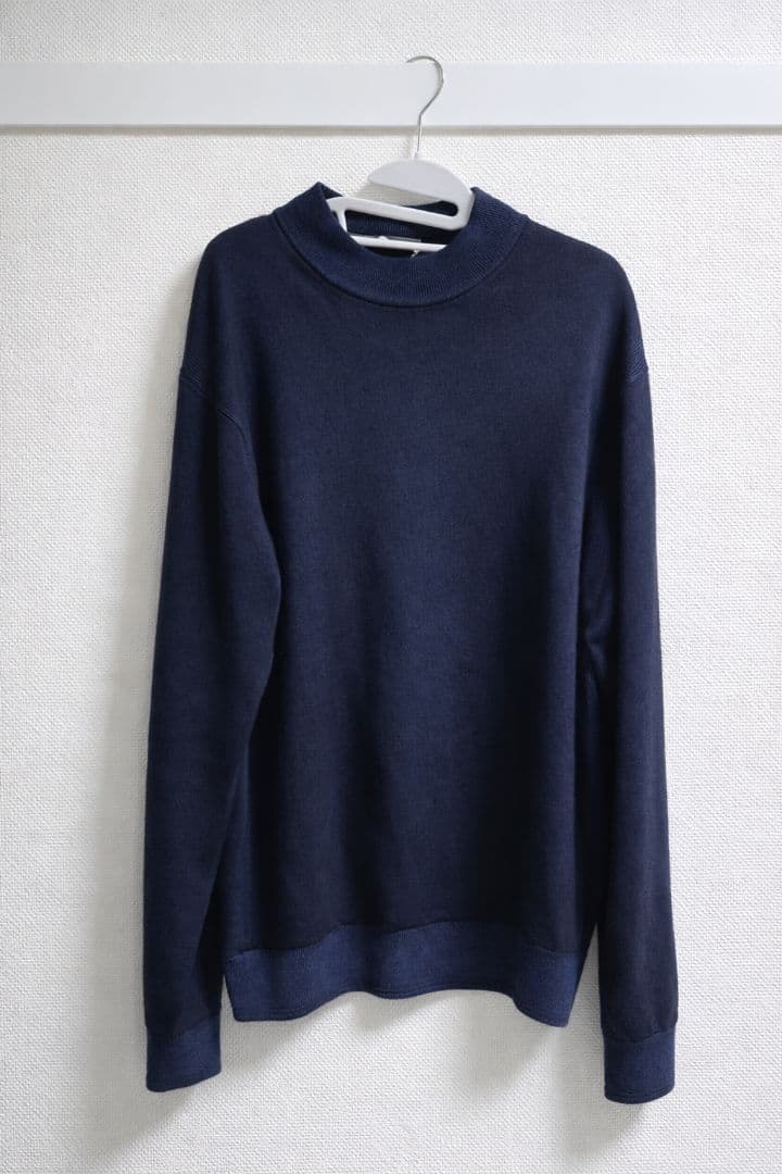 AOURE アウール モックネックニット 紺色