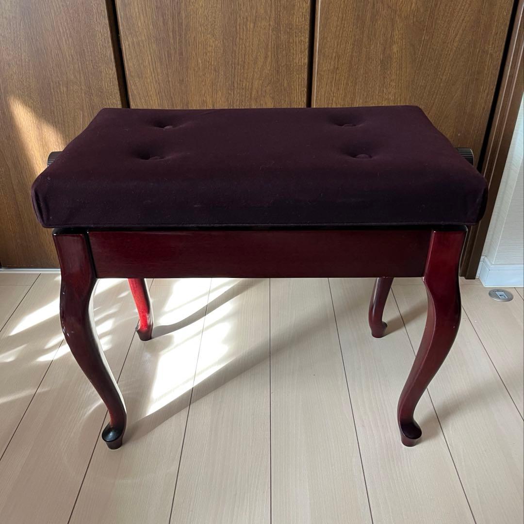 ピアノ椅子 猫脚 高低自在 調整 ブラウン 木目 ピアノ　良品　比較的美品