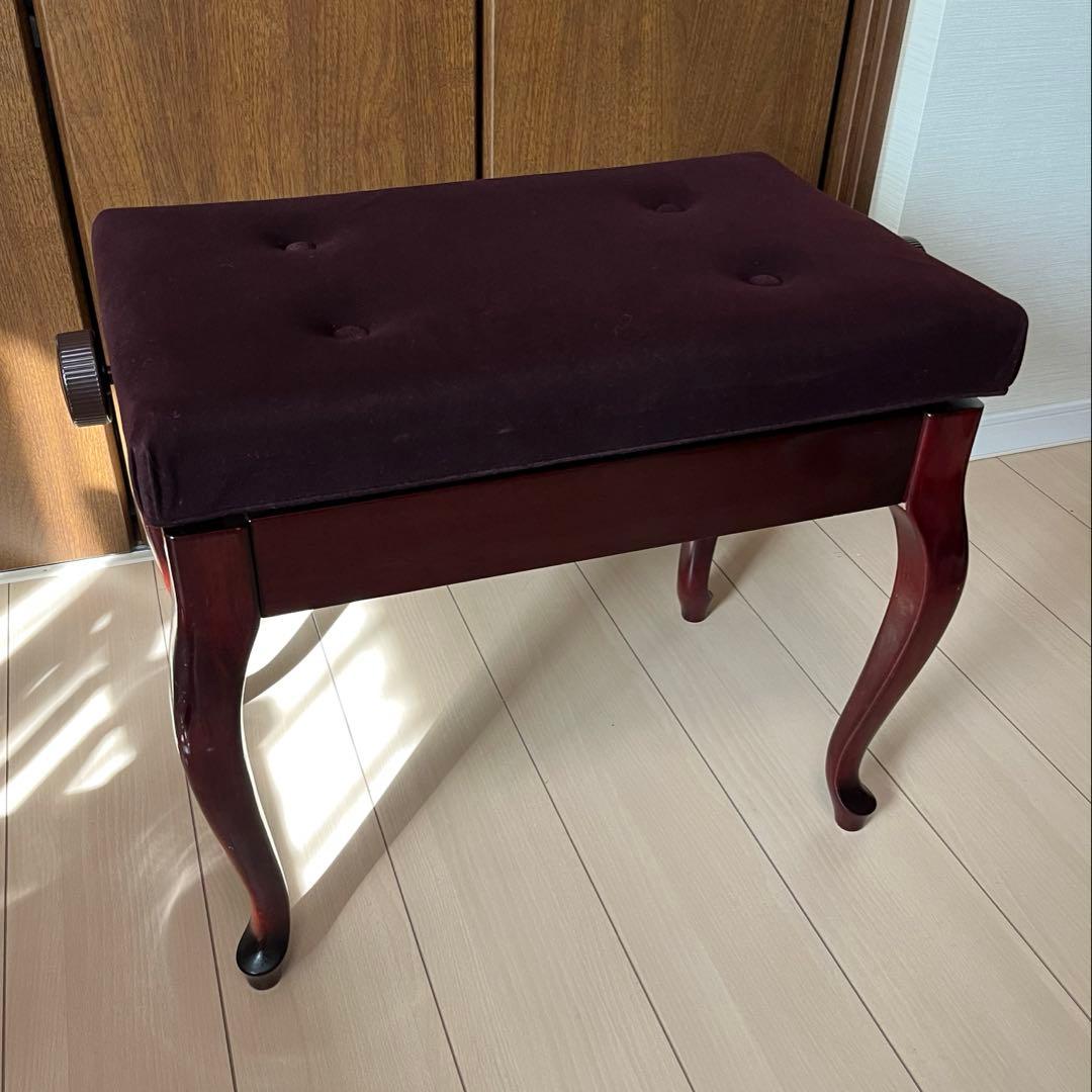 ピアノ椅子 猫脚 高低自在 調整 ブラウン 木目 ピアノ　良品　比較的美品
