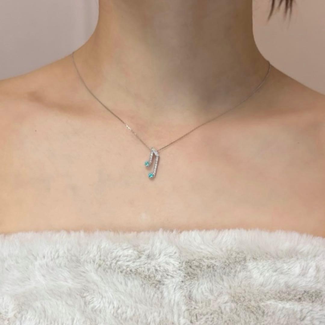『専用です』天然パライバトルマリン 音符モチーフ 計0.22ct 中宝研ブラジル