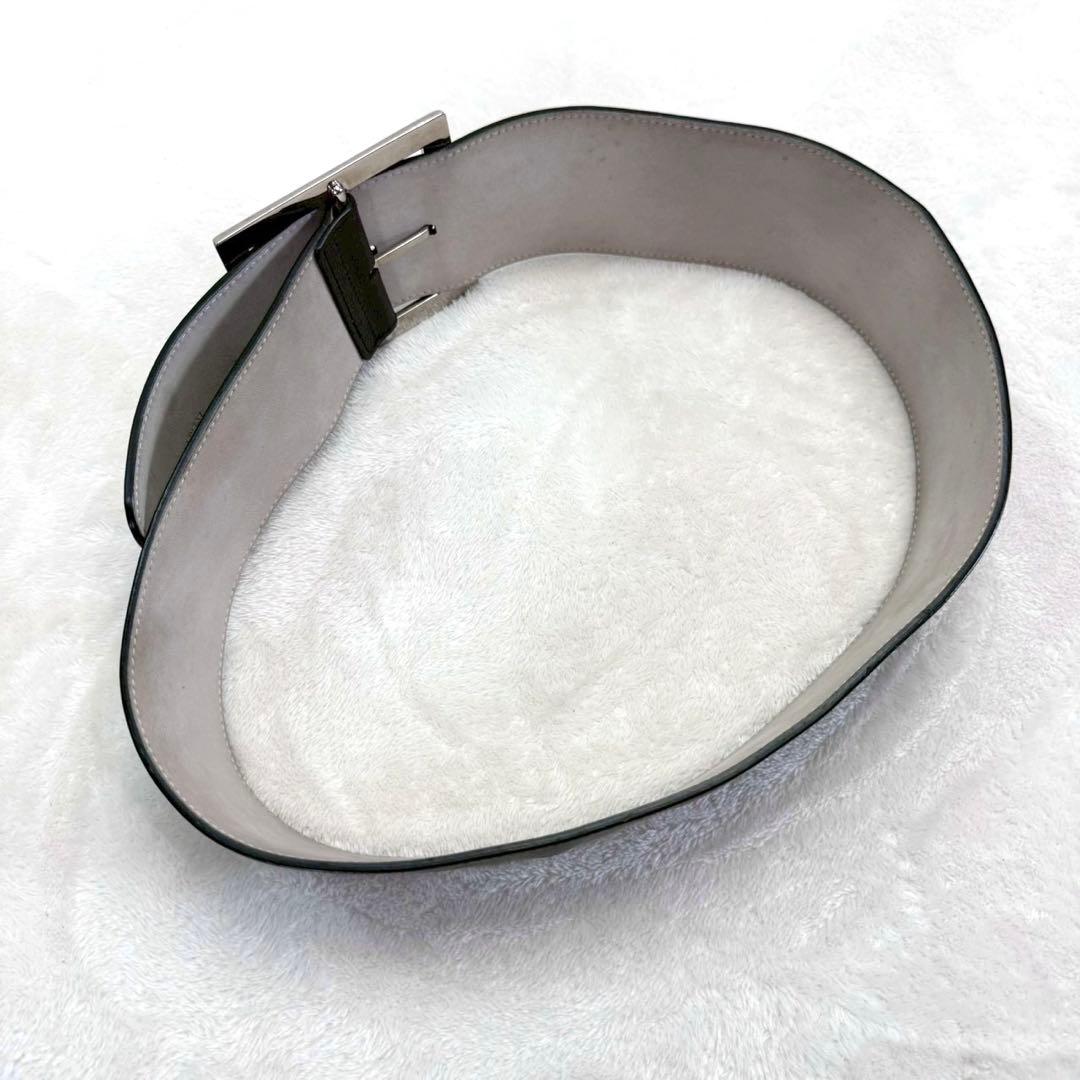 ブルガリ レザー ベルト 黒 太ベルト 本革BVLGARI