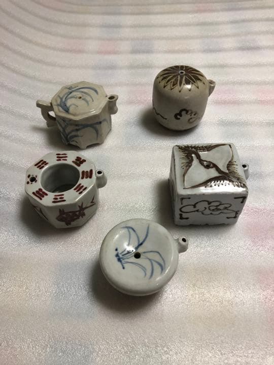 古美術 李朝陶器 水滴5個セット(書道家引退品)