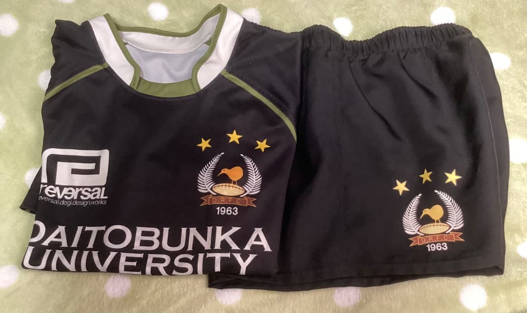 大東文化大ラグビー部　L ジャージ　短パン　セット　黒　リバーサル　ラグパン