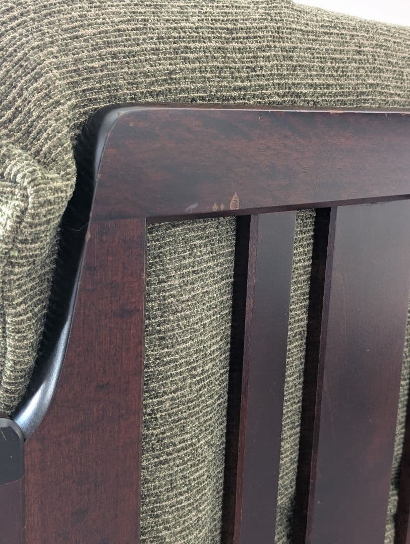 USED/北海道民芸家具 一人掛けソファ 飛騨産業 和モダン カバ材