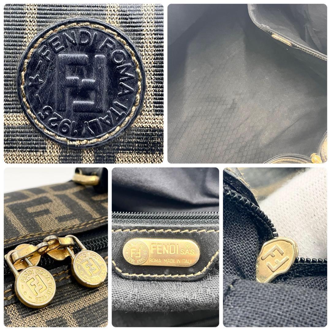【美品】FENDI フェンディFF柄 2way ボストンバック PVC×レザー