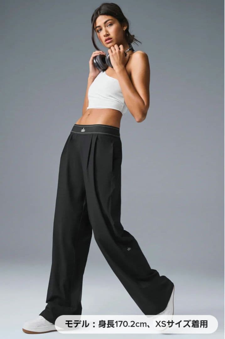 【新品未使用タグ付き】Alo Suit Up トラウザーレギュラー丈ブラックXS