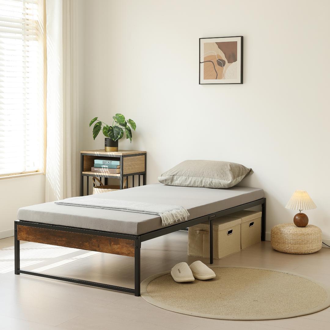 【シングル S】ベッドフレーム パイプベッド ベッド Black 2セット