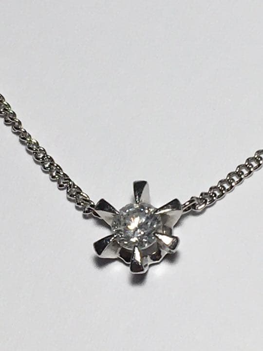 １粒　0.3ct 天然ダイヤモンド　Pt850 ネックレス　刻印