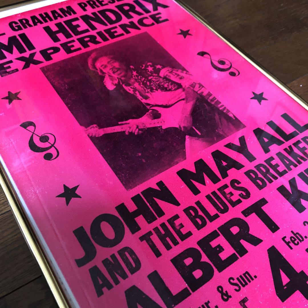 [希少]ジミ・ヘンドリックス　1968USツアー　額装付きポスター