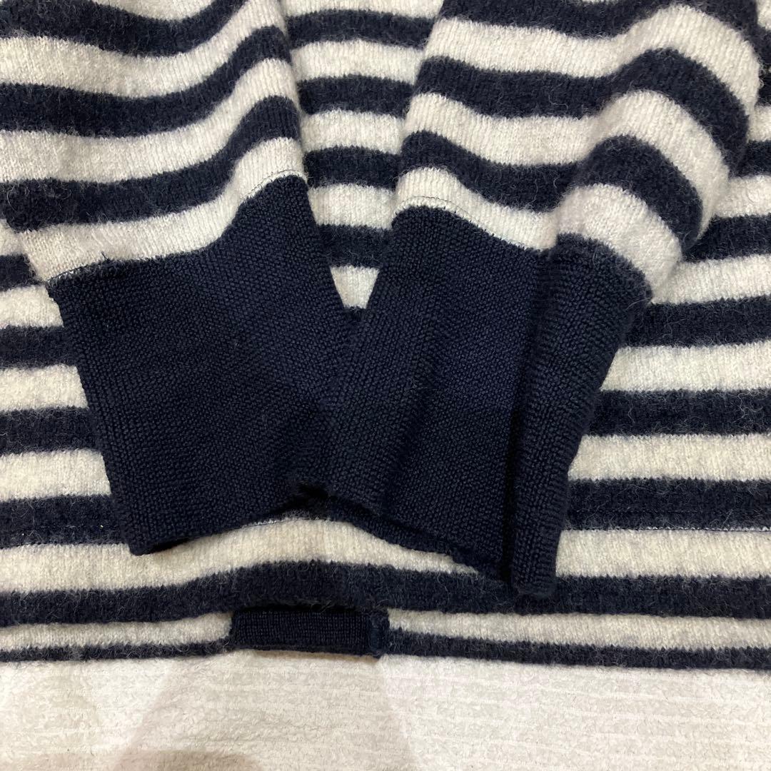 極美品ヤンクシャー　サイズ42 、XL ニットカーディガン、　白ネイビー、