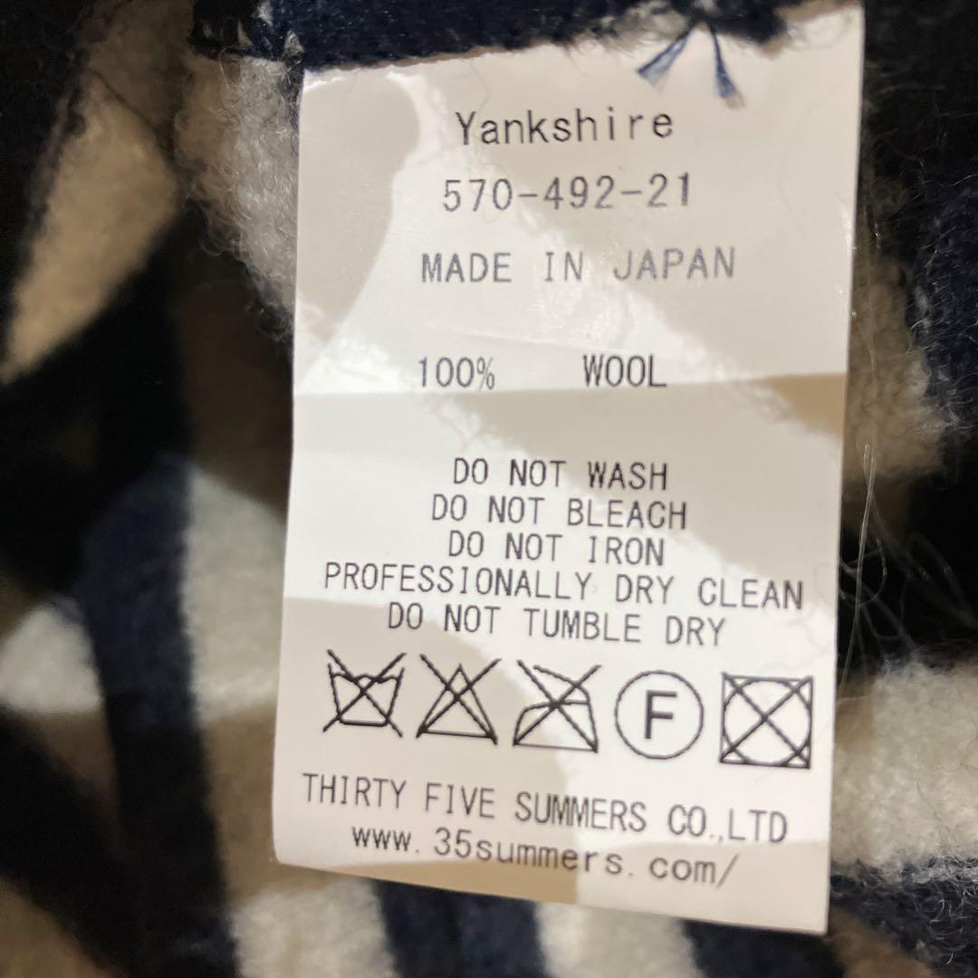 極美品ヤンクシャー　サイズ42 、XL ニットカーディガン、　白ネイビー、