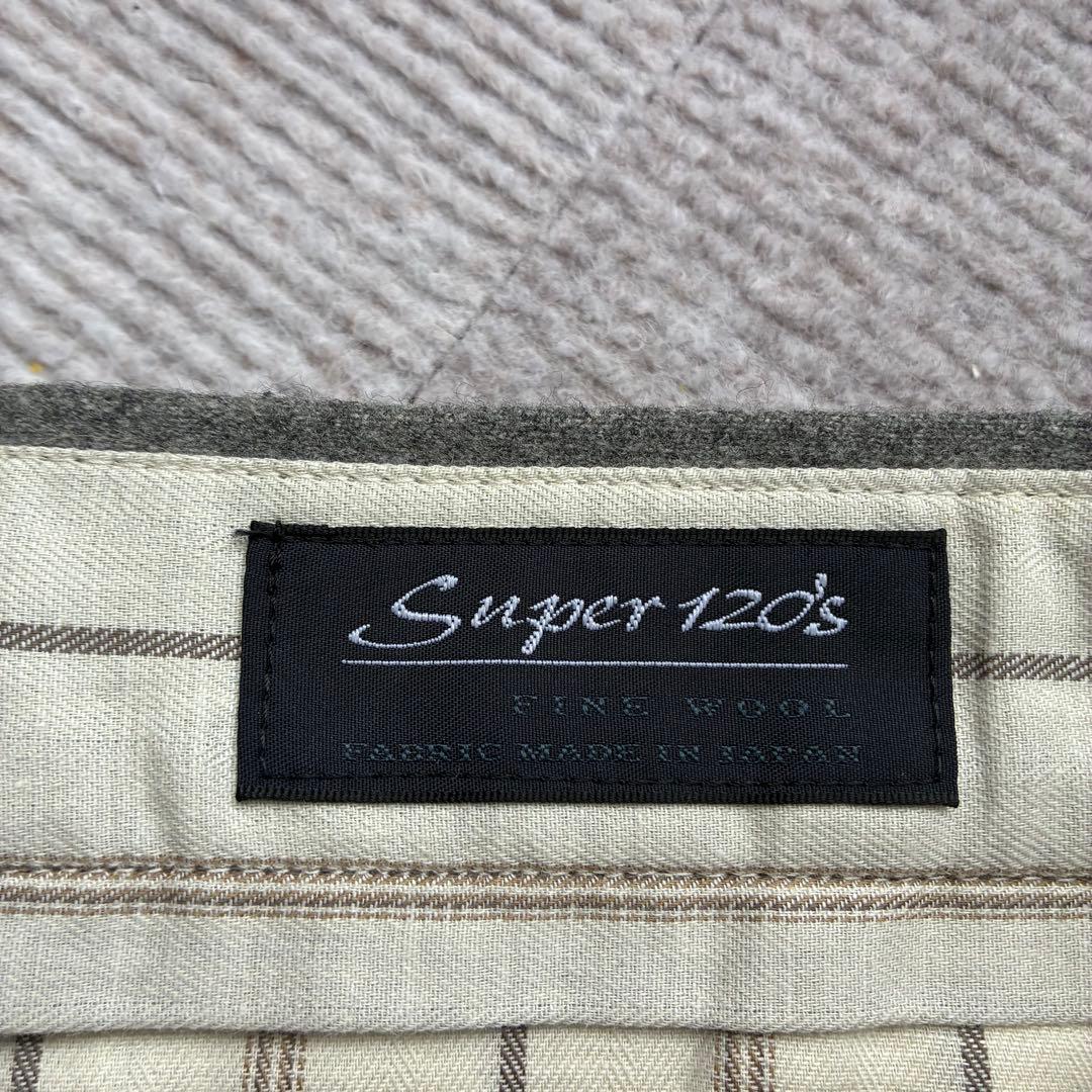 ★定価2.5万円ビームススーパー120sウールフランネルインプリーツワイドパンツ