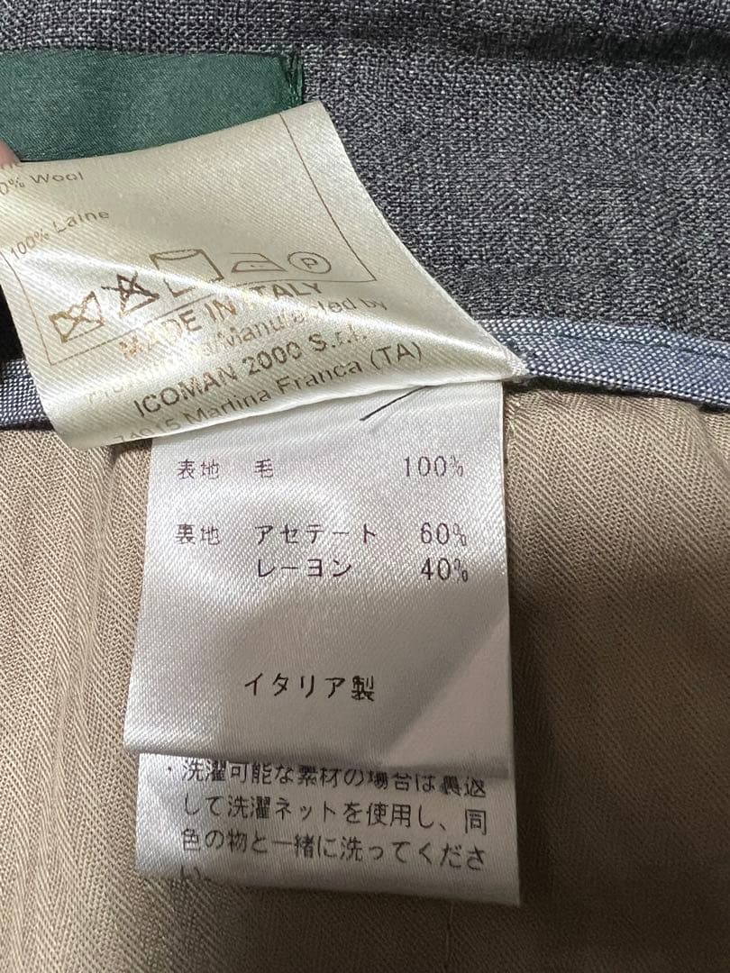 美品ベルウィッチ BERWICH ２プリーツ グレーサイドアジャスターパンツ48