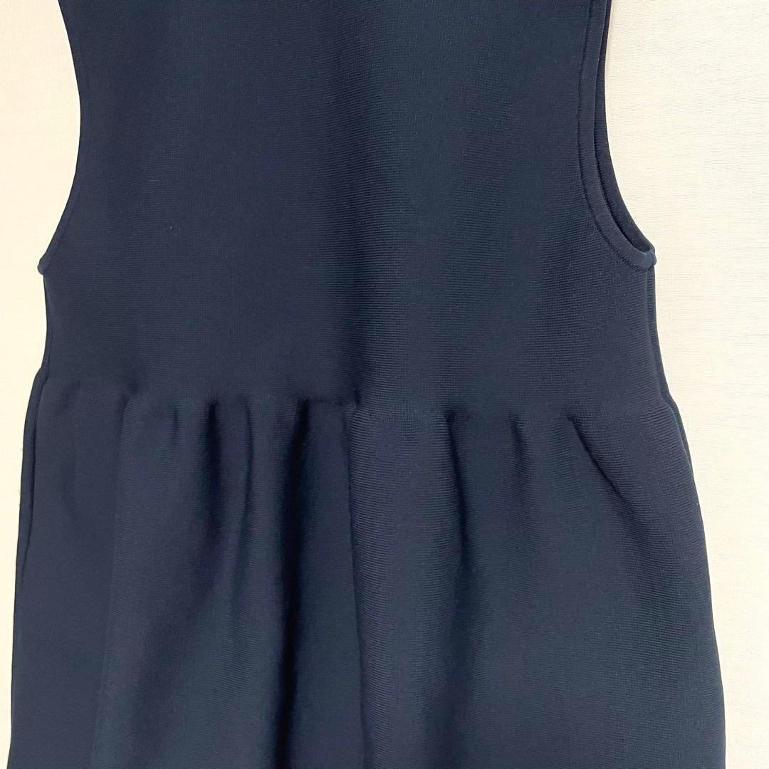 【美品】　UNITED ARROWS ミニフリルニットベスト　ネイビー