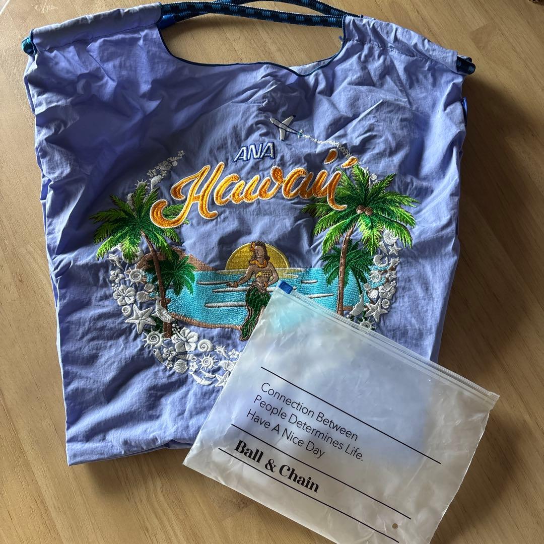 ANA ボールアンドチェーン ハワイ パープル エコバッグ