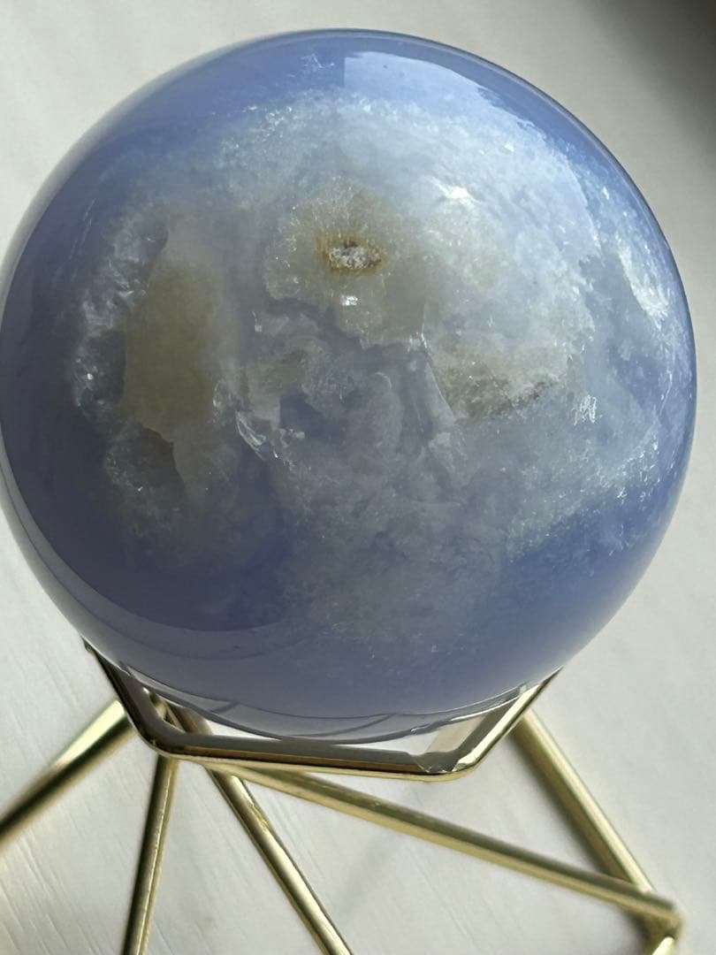 店舗移転10%off SALE ブルーレースアゲートスフィア笑口　天然石