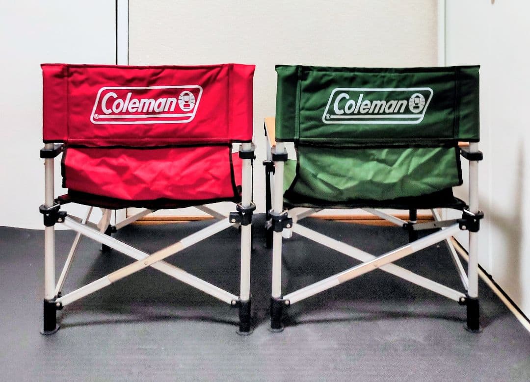 Coleman 2wayキャンプチェアー　2点セット　赤新品　緑美品