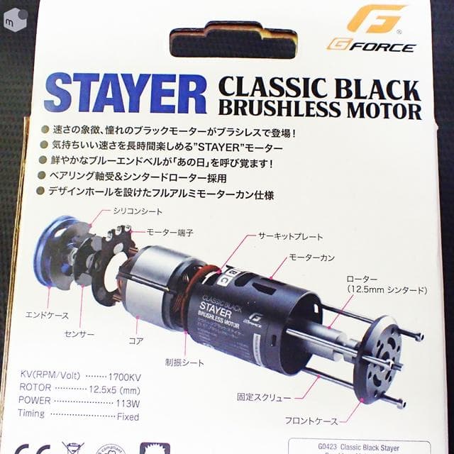 GFORCE クラシックブラック ステイヤー ブラシレスモーター (21.5T)
