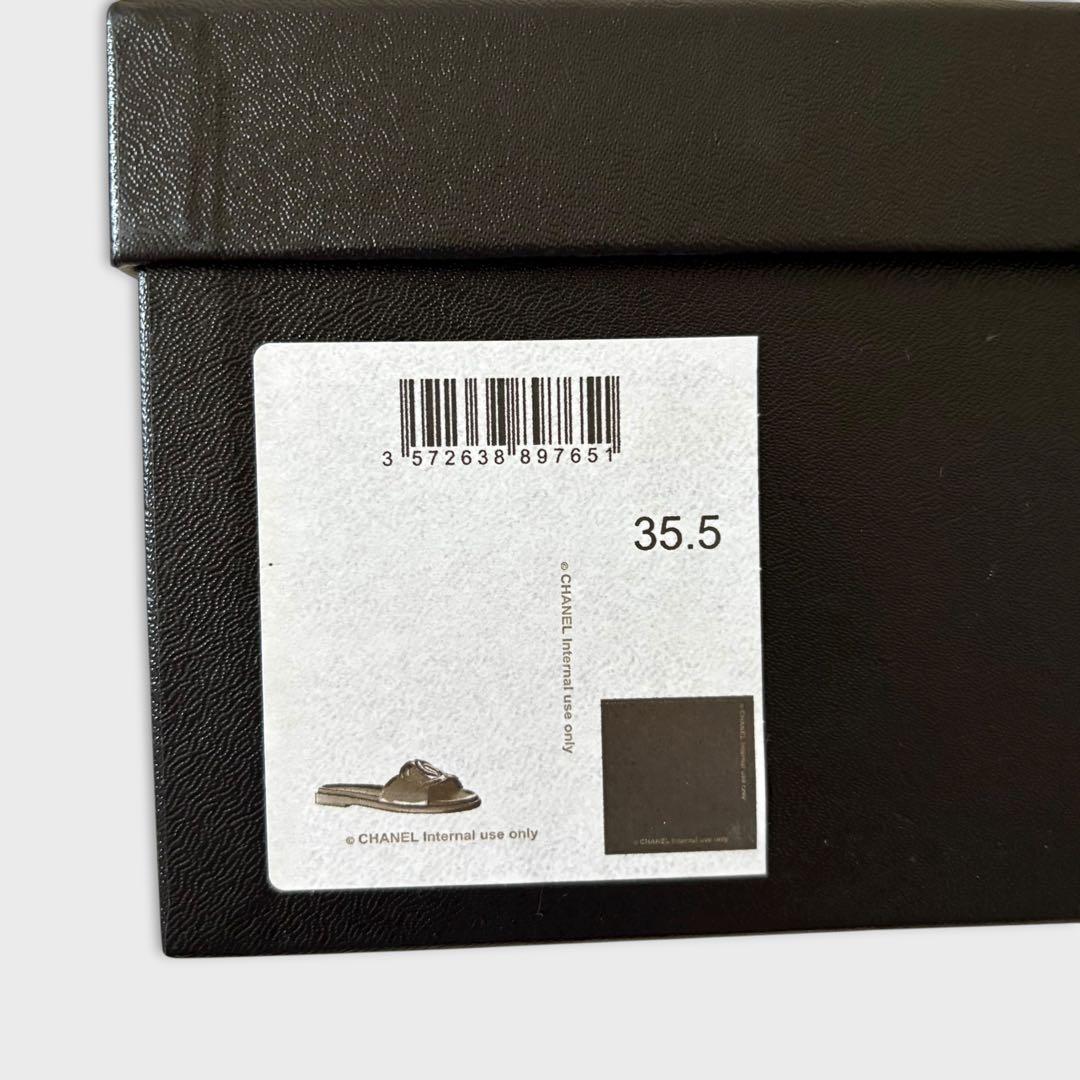 シャネル ココマーク フラットサンダル エナメル 23.5 箱付き