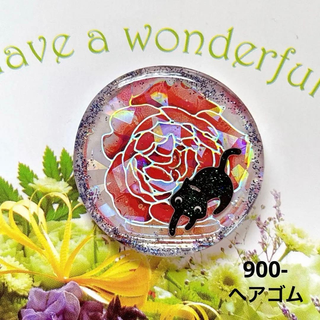 NO 510レジン　ヘアゴム　ブローチ　ハンドメイド　猫ちゃん