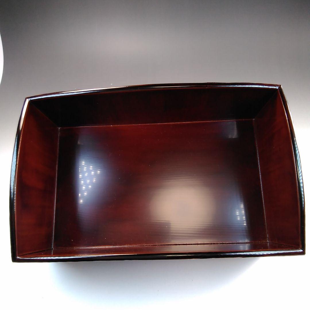 ア28 　伝承漆芸　『土居善峰』作　白檀塗　櫛形　莨盆　　煙草盆　茶道具