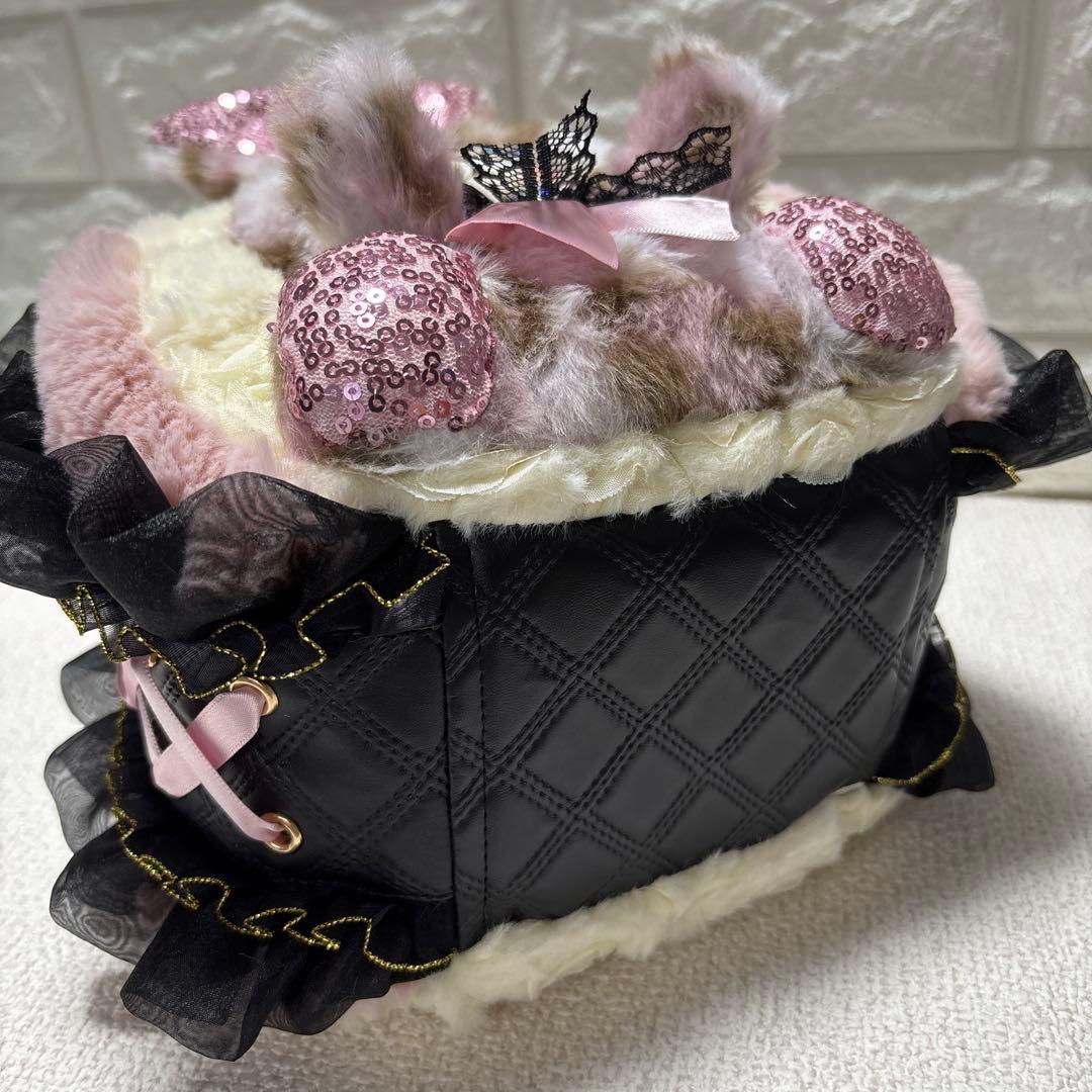 そ*2様 コヤンイサムチョン　ファーフリルバッグ　ピンク　ルミちゃん　ヒョウ柄う