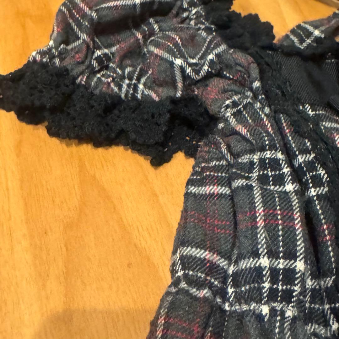 美品セット！ベイビーの秋冬タータンチェックのドレス＆ベッドドレス