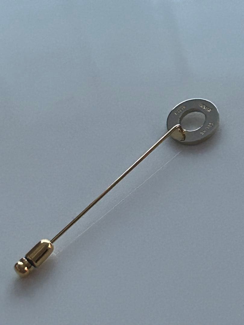 CELINE セリーヌ シルバー製 ゴールドトーン ピンブローチ